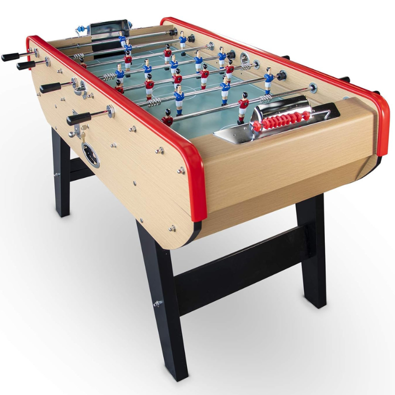 Baby-foot Rétro Bistrot - Table de Jeu avec Accessoires (Balles, Manettes, Scoreurs)